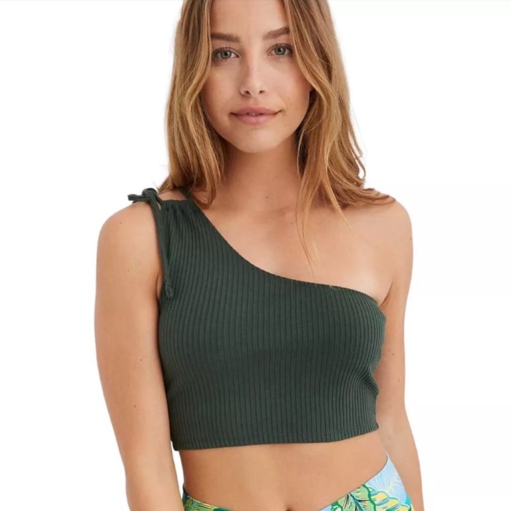 NWT Aerie Rebel Ribbed Tie One Shoulder Crop Top